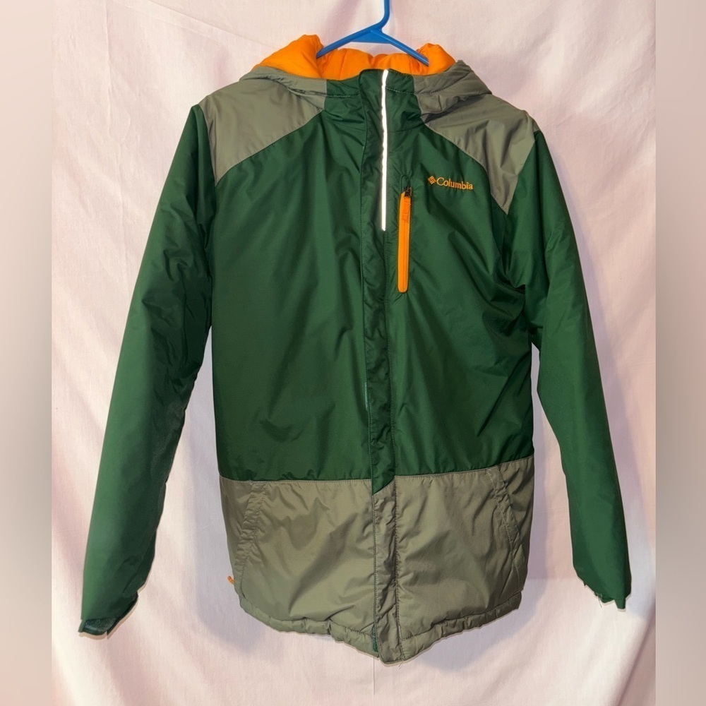 Columbia Kids Forest Green and Orange Raincoat